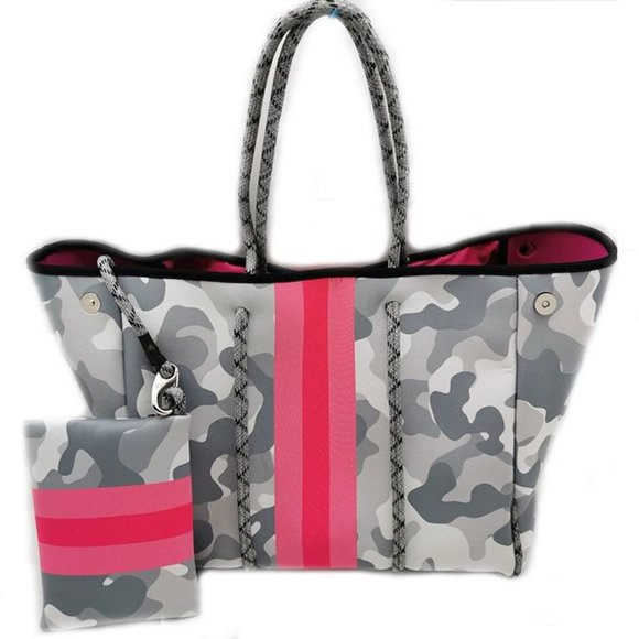 Handbags - NWT Neoprene Shoulder Tote bag- Camo Gray